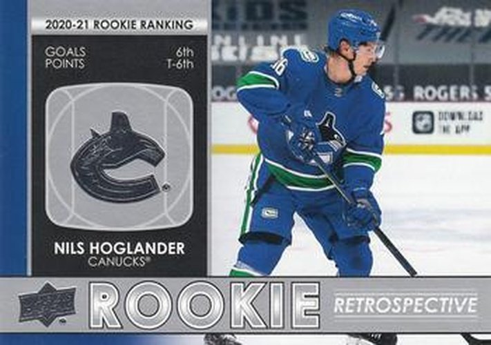 #RR-9 Nils Hoglander - Vancouver Canucks - 2021-22 Upper Deck - Rookie Retrospective Hockey