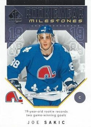 #RYM-JS Joe Sakic - Quebec Nordiques - 2018-19 SP Authentic - Rookie Year Milestones Hockey