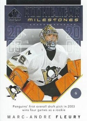 #RYM-MF Marc-Andre Fleury - Pittsburgh Penguins - 2018-19 SP Authentic - Rookie Year Milestones Hockey