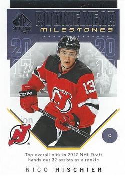 #RYM-NH Nico Hischier - New Jersey Devils - 2018-19 SP Authentic - Rookie Year Milestones Hockey
