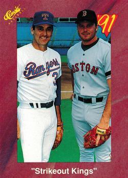 #T97 Strikeout Kings Nolan Ryan / Roger Clemens - Texas Rangers / Boston Red Sox - 1991 Classic II Baseball