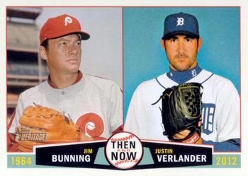 #TN-BV Jim Bunning / Justin Verlander - Detroit Tigers / Philadelphia Phillies - 2013 Topps Heritage - Then and Now Baseball