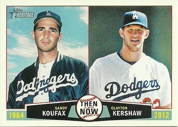 #TN-KK Sandy Koufax / Clayton Kershaw - Los Angeles Dodgers - 2013 Topps Heritage - Then and Now Baseball