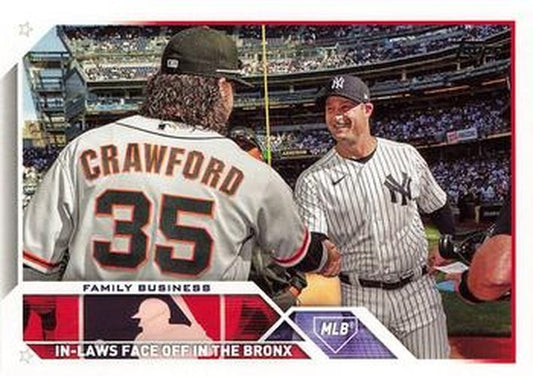 #US134 Family Business Brandon Crawford / Gerrit Cole - San Francisco Giants / New York Yankees - 2023 Topps Update Baseball