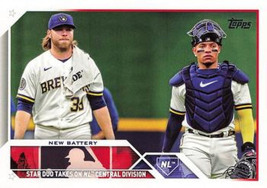 #US251 New Battery William Contreras / Corbin Burnes - Milwaukee Brewers - 2023 Topps Update Baseball