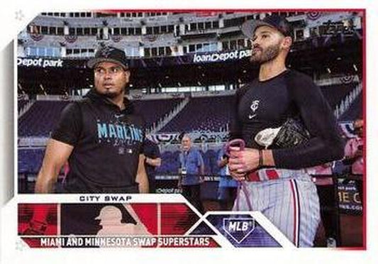 #US302 City Swap Luis Arraez / Pablo Lopez - Miami Marlins / Minnesota Twins - 2023 Topps Update Baseball