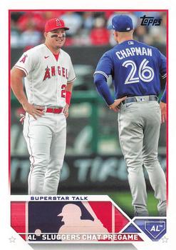 #US313 Superstar Talk Mike Trout / Matt Chapman - Los Angeles Angels / Toronto Blue Jays - 2023 Topps Update Baseball