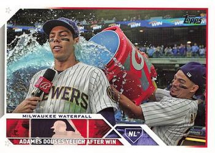 #US328 Milwaukee Waterfall Christian Yelich / Willy Adames - Milwaukee Brewers - 2023 Topps Update Baseball