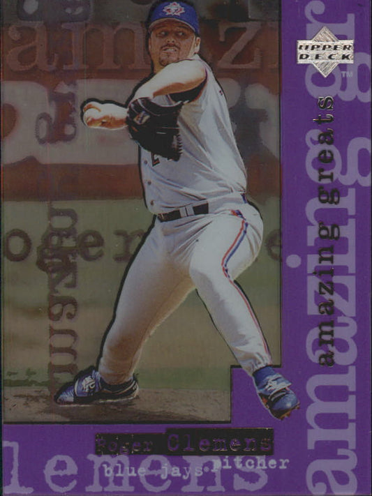 #AG21 Roger Clemens - Toronto Blue Jays - 1998 Upper Deck - Amazing Greats Baseball