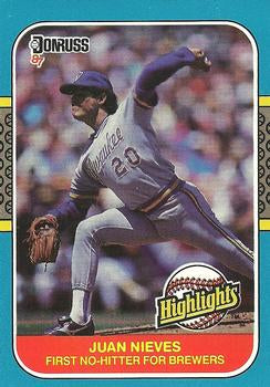 #1 Juan Nieves - Milwaukee Brewers - 1987 Donruss Highlights Baseball