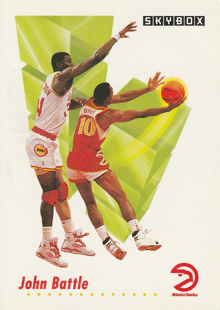 #1 John Battle - Atlanta Hawks - 1991-92 SkyBox Basketball