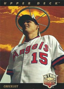 #1 Star Rookie Checklist - California Angels - 1993 Upper Deck Baseball