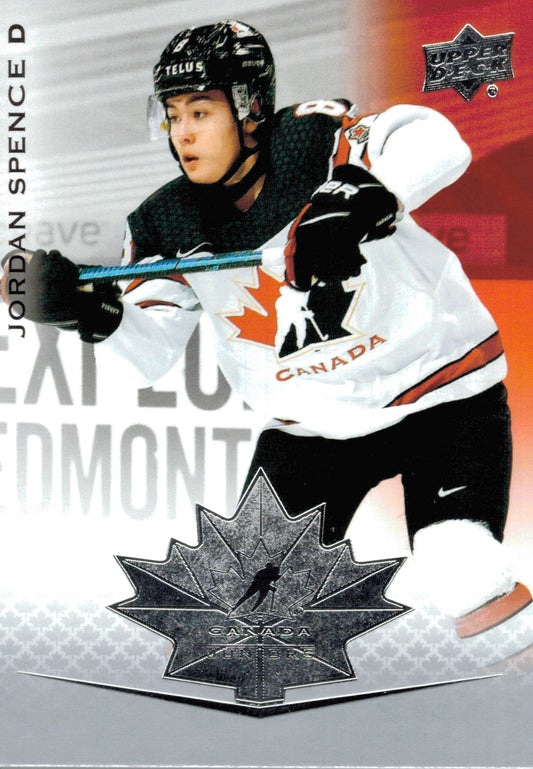 #97 Jordan Spence - Canada - 2021-22 Upper Deck Team Canada Juniors Hockey