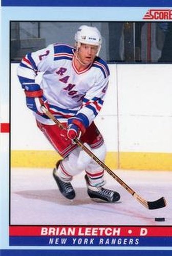 #2 Brian Leetch - New York Rangers - 1990-91 Score Young Superstars Hockey