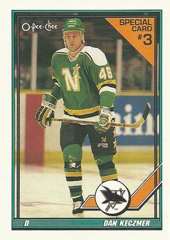 #3S Dan Keczmer - San Jose Sharks - 1991-92 O-Pee-Chee Hockey - Sharks & Russians