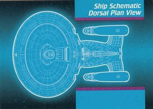 #45 Ship Schematic Dorsal Plan View - 1992 Impel Star Trek: The Next Generation