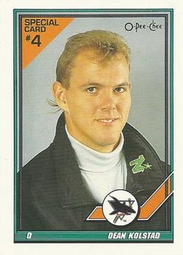 #4S Dean Kolstad - San Jose Sharks - 1991-92 O-Pee-Chee Hockey - Sharks & Russians
