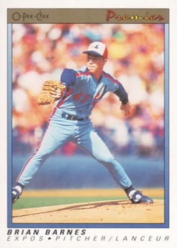 #4 Brian Barnes - Montreal Expos - 1991 O-Pee-Chee Premier Baseball