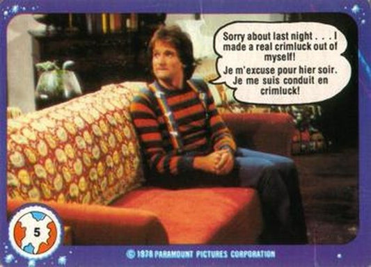 #5 Sorry About Last Night... I Made a Real Crimluck Out of Myself! - 1978 O-Pee-Chee Mork & Mindy