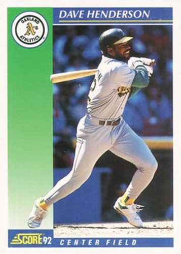 #5 Dave Henderson - Oakland Athletics - 1992 Score Baseball