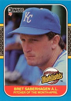 #6 Bret Saberhagen - Kansas City Royals - 1987 Donruss Highlights Baseball