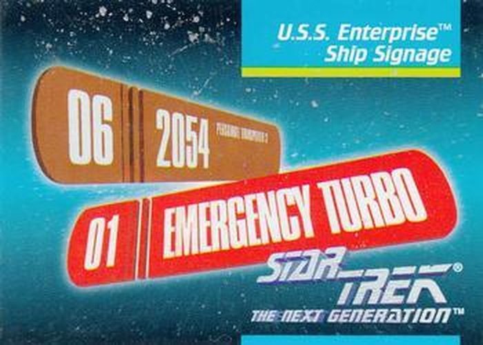 #74 U.S.S. Enterprise Ship Signage - 1992 Impel Star Trek: The Next Generation