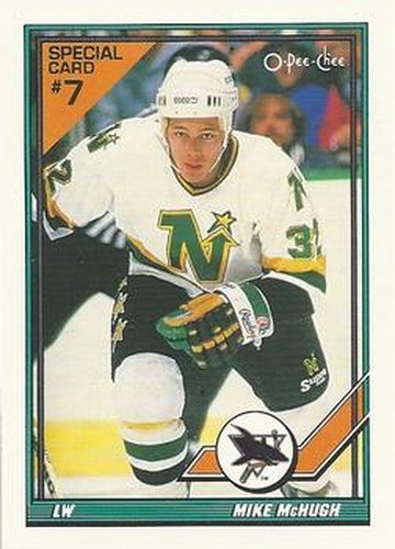#7S Mike McHugh - San Jose Sharks - 1991-92 O-Pee-Chee Hockey - Sharks & Russians
