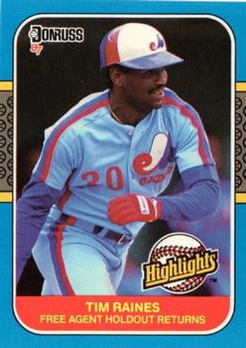 #7 Tim Raines - Montreal Expos - 1987 Donruss Highlights Baseball