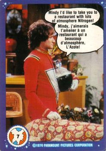 #7 Mindy I'd Like to Take You to a Restaurant with Lots of Atmosphere, Nitrogen! - 1978 O-Pee-Chee Mork & Mindy