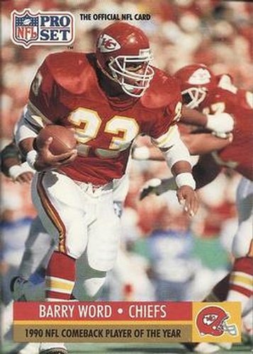 #7 Barry Word - Kansas City Chiefs - 1991 Pro Set Football