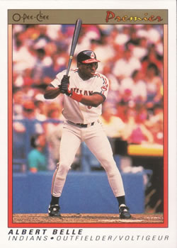 #8 Albert Belle - Cleveland Indians - 1991 O-Pee-Chee Premier Baseball