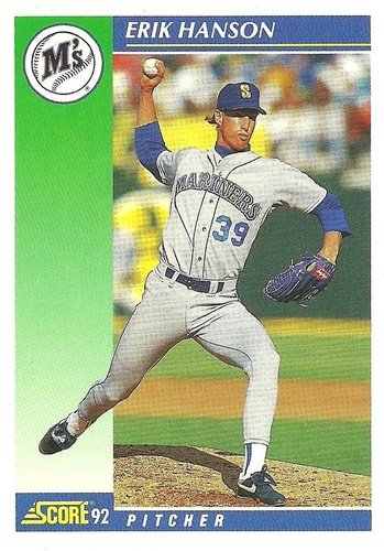 #8 Erik Hanson - Seattle Mariners - 1992 Score Baseball