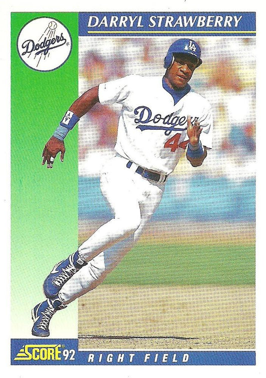 #9 Darryl Strawberry - Los Angeles Dodgers - 1992 Score Baseball