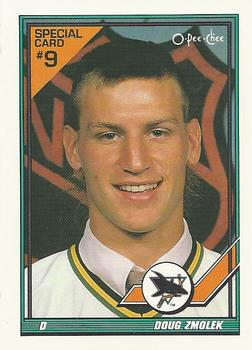 #9S Doug Zmolek - San Jose Sharks - 1991-92 O-Pee-Chee Hockey - Sharks & Russians