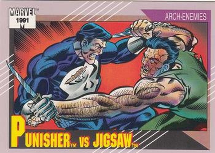 #100 Punisher vs. Jigsaw - 1991 Impel Marvel Universe Series II