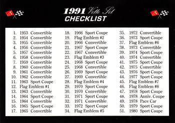 #100 Checklist CL - 1991 Collect-A-Card Vette Set