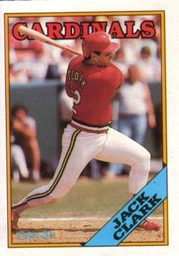 #100 Jack Clark - St. Louis Cardinals - 1988 O-Pee-Chee Baseball