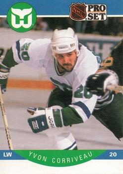#100 Yvon Corriveau - Hartford Whalers - 1990-91 Pro Set Hockey
