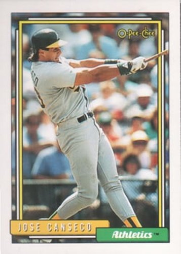 #100 Jose Canseco - Oakland Athletics - 1992 O-Pee-Chee Baseball