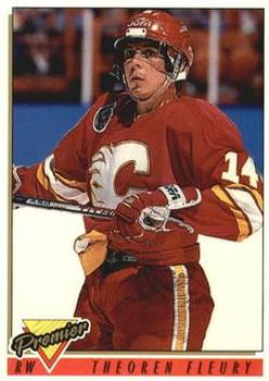 #100 Theoren Fleury - Calgary Flames - 1993-94 Topps Premier Hockey