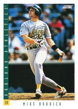 #100 Mike Bordick - Oakland Athletics - 1993 Score Baseball
