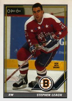 #100 Stephen Leach - Boston Bruins - 1991-92 O-Pee-Chee Hockey