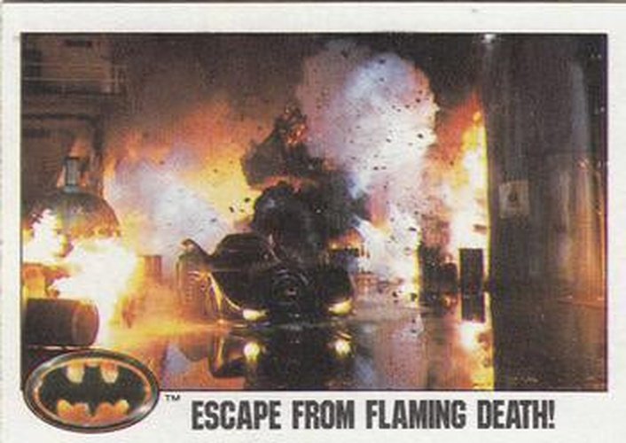 #100 Escape from Flaming Death! - 1989 Topps Batman