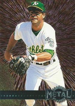 #100 Brent Gates - Oakland Athletics - 1996 Metal Universe Baseball