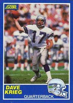 #100 Dave Krieg - Seattle Seahawks - 1989 Score Football