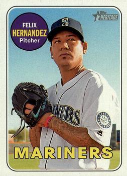 #100 Felix Hernandez - Seattle Mariners - 2018 Topps Heritage Baseball