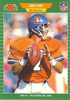 #100 John Elway - Denver Broncos - 1989 Pro Set Football