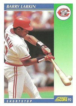 #100 Barry Larkin - Cincinnati Reds - 1992 Score Baseball