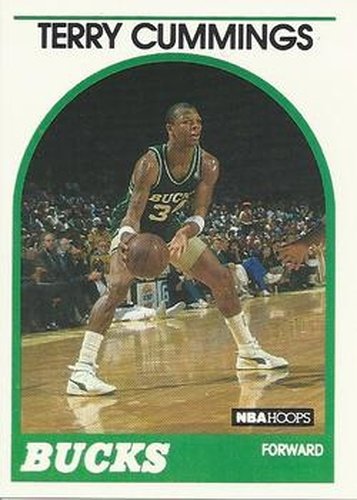 #100 Terry Cummings - Milwaukee Bucks - 1989-90 Hoops Basketball