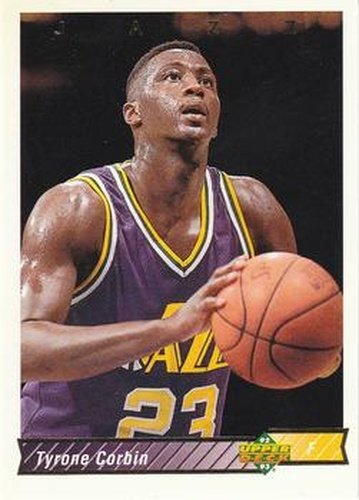 #100 Tyrone Corbin - Utah Jazz - 1992-93 Upper Deck Basketball
